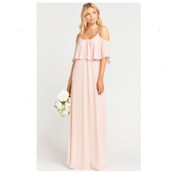 Show Me Your MuMu Caitlin Ruffle Maxi Dress Pink Size Small Prom Bridesmaid - Picture 11 of 11